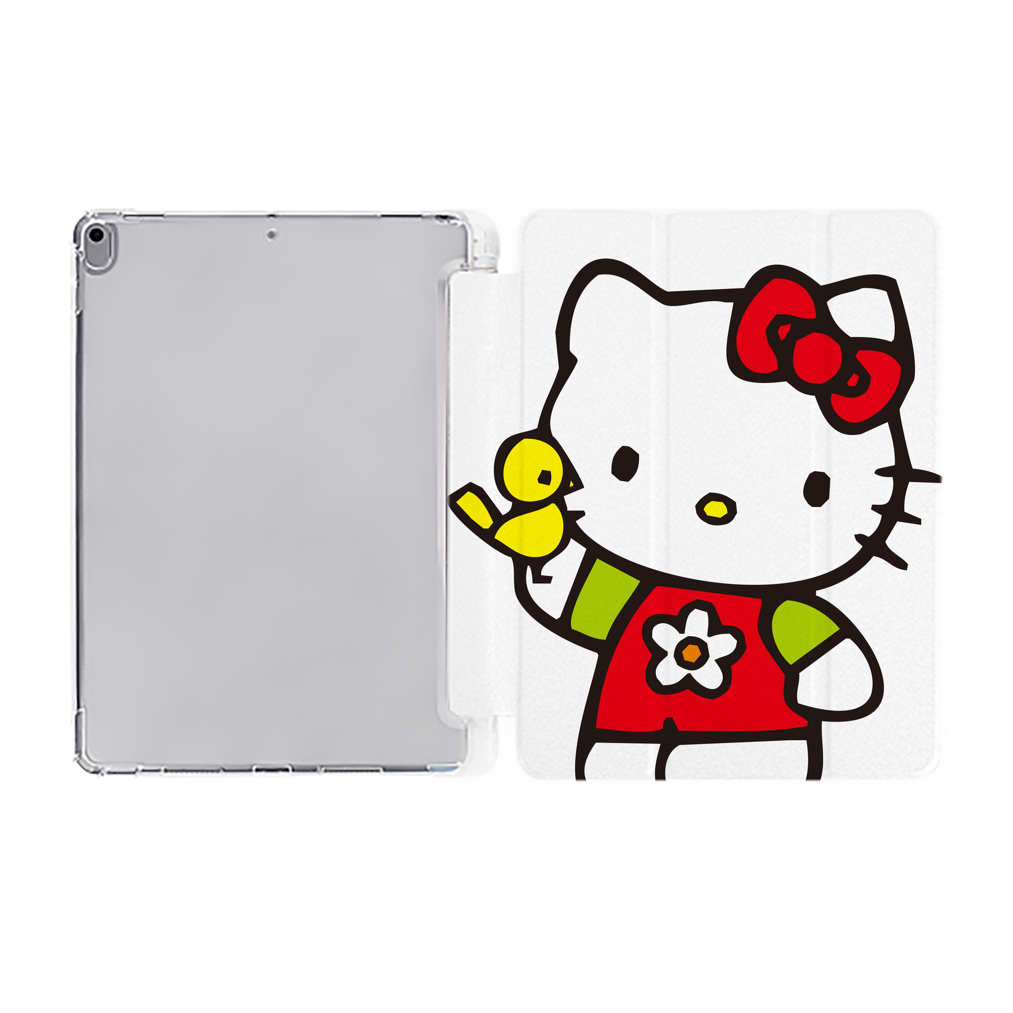 （画像用） Hello Kitty ハローキティ IPad ケース ペン収納付き 三つ折りスタンド PUレザー×シリコン 対応機種9.5/10.5/10.9インチ